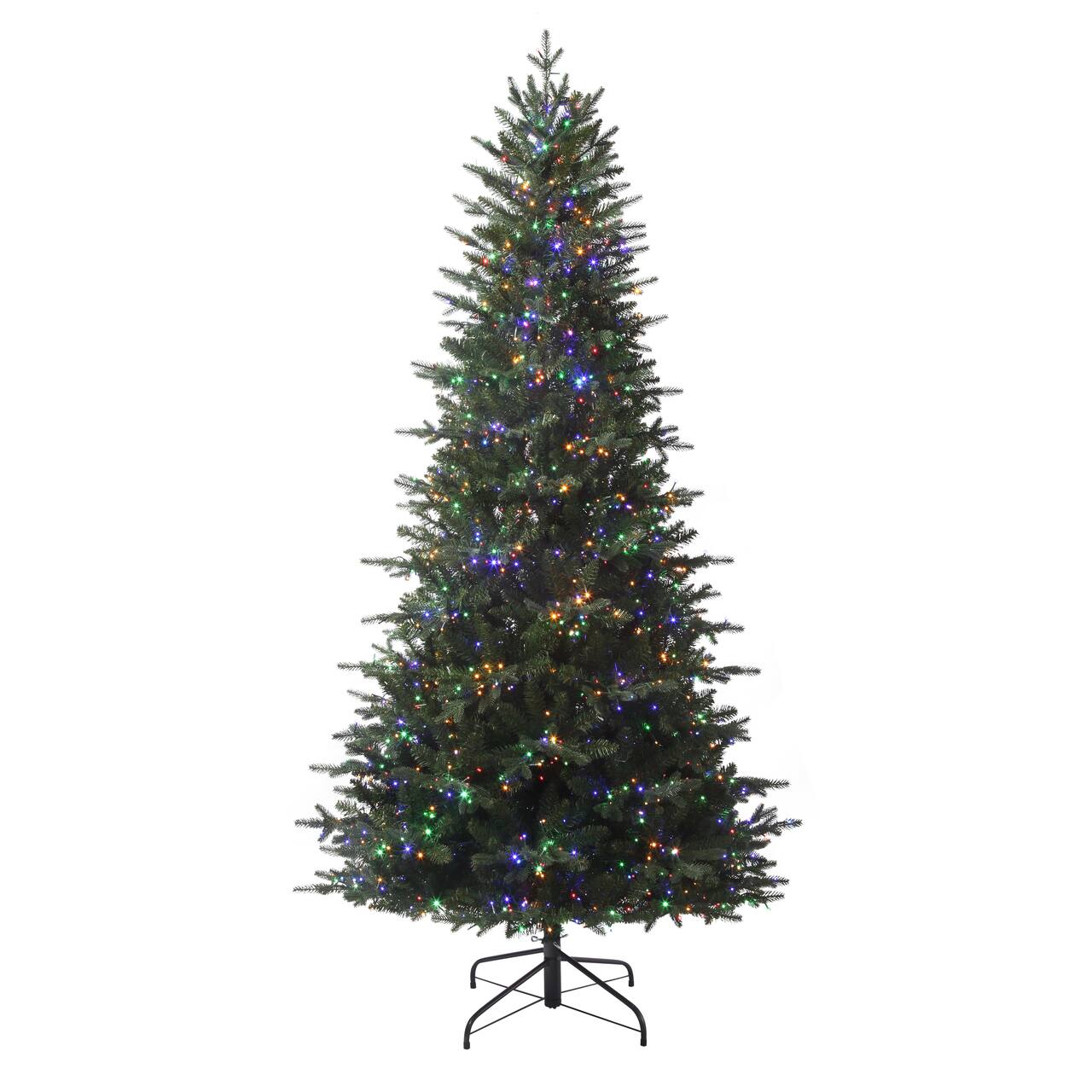 7.5ft. Pre-Lit Queensbury Fir Artificial Christmas Tree, Color Changing Cluster LED Lights